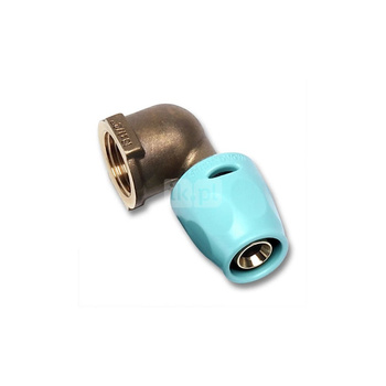 Kolano 90' SANHA 3fit Push dwuczęściowy, miedź, 20 mm x 3/4'' (ww x GW)