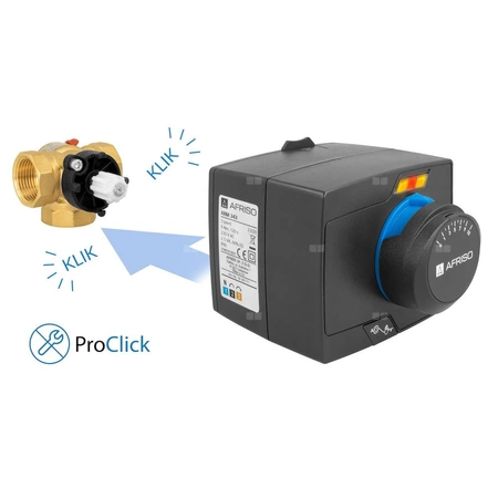 Zawór obrotowy trójdrogowy AFRISO ARV 387 Vario ProClick, mieszający, Siłownik elektryczny ARM 343, DN 50