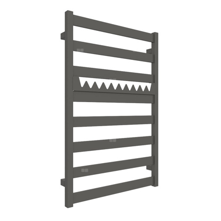 Grzejnik elektryczny TERMA VIVO 910 x 600 mm, kolor vibrant brown, moc 400 W, podłączenie E8, kabel prosty bez wtyczki z maskownicą srebrzysty