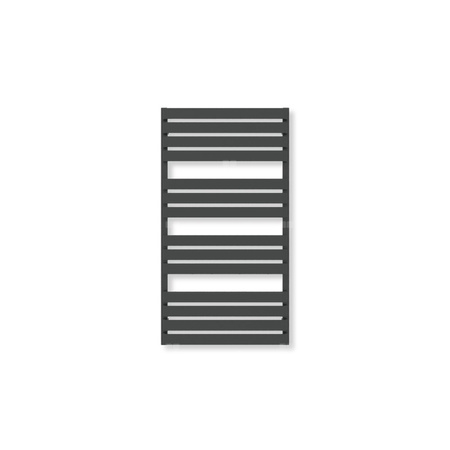 Grzejnik elektryczny TERMA WARP T 1110 x 600 mm, kolor czarny jak kruk soft, moc 600 W, podłączenie E8, kabel spiralny z wtyczką czarny