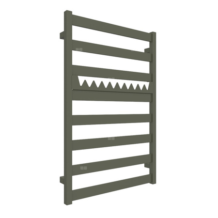 Grzejnik drabinkowy TERMA VIVO, podłączenie SX, wym. 910 x 600 mm, kolor zielony oliwkowy RAL6003 (farba), moc 405W