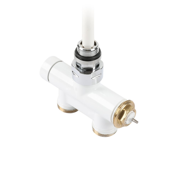 Zawór termostatyczny prosty z rurką zanurzeniową 50 oś CYLINDER, GZ 1/2"-GZ 3/4", Biały, (V86610E)