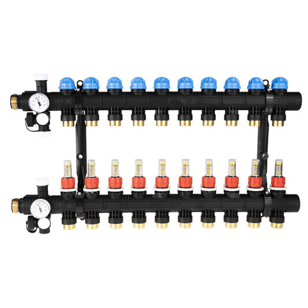 Rozdzielacz do ogrzewania podłogowego AFRISO ProCalida EF1 10-obieg. poliamid GZ 1'' x euroconus 3/4''