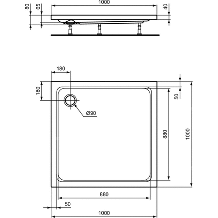 HOTLINE BRODZIK KWADRATOWY 100X100