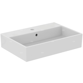 Umywalka 600x420x145 mm Spód szlifowany, 1 otwór na baterię, z przelewem - STRADA