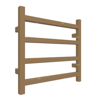 Grzejnik drabinkowy TERMA SIMPLE, podłączenie SX, wym. 480 x 500 mm, kolor bręzowy zielony RAL8000, moc 173W