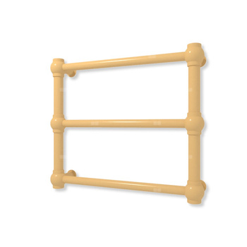 Grzejnik elektryczny TERMA RETRO 430 x 500 mm, kolor szczotkowany mosiądz, moc 120 W, podłączenie E1, kabel prosty bez wtyczki z maskownicą żółty