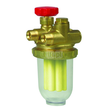 Filtr olejowy AFRISO Z500St dwururowy fi 3/8'' x 3/8'' GW x GZ, z wkładem stalowym, maks. przepływ 220 l/h