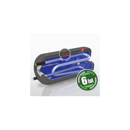 Wymiennik c.w.u. poziomy typu WGJ-g - izolacja termiczna: pianka polistyrenowa WGJ-g max z podwójną wężownicą 80l