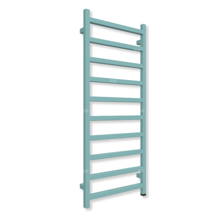 Grzejnik elektryczny TERMA SIMPLE ONE 1200 x 500 mm, kolor turkusowy pastelowy RAL6034, moc 400 W, podłączenie E8, kabel prosty bez wtyczki czarny