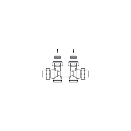 Multilex FQ, podwójne przyłącze grzejnikowe z funkcją automatycznego równoważenia, G 3/4 NZ x G 3/4 GZ, proste