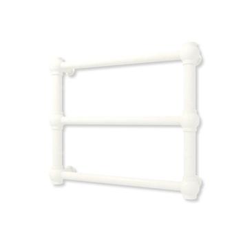 Grzejnik elektryczny TERMA RETRO 430 x 500 mm, kolor biały drogowy RAL9016, moc 120 W, podłączenie E8, kabel prosty bez wtyczki z maskownicą biały