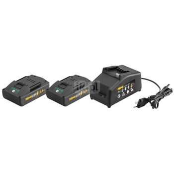 REMS POWER-PACK 22V, 2,5AH AKKU X2 +LADEGERÄT 230 V, 90 W