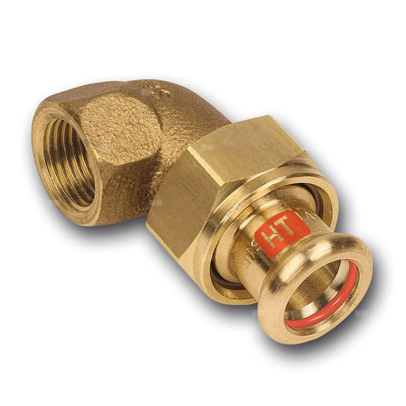 Śrubunek 45' SANHA Press Solar trzyczęściowy, miedź, 18 mm x 3/4'' (zw x GW)