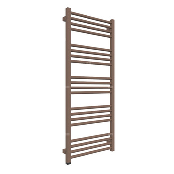 Grzejnik elektryczny TERMA FIONA ONE 480 x 1140 mm, kolor brązowy blady RAL8025, moc 400 W, podłączenie E8, kabel prosty bez wtyczki 1,5m srebrzysty