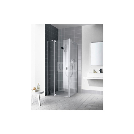 Kermi drzwi wahadłowe Raya 1GR 1100x 2000 BV: 1068-1108 srebro wysoki połysk, szkło ESG przezroczyste z Clean