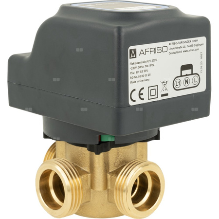 Zawór 3-drogowy AZV 647, G1" kątowe, DN20, Kvs 5,5, 230 V AC, AB-B