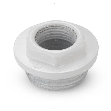 Korek do grzejnika G 500 C, E, F przelotowy prawy KFA Armatura, stal nierdzewna, kolor biały RAL9010 do grzejników