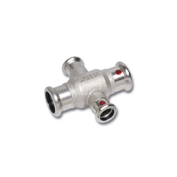 Czwórnik SANHA Therm jednopłaszczyznowy stal 18 mm x 18 mm x 15 mm x 15 mm, zw x zw x zw x zw