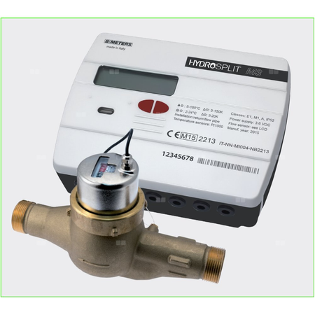 Ciepłomierz rozdzielny mechaniczny komplet z wewnętrznym Modułem radiowym, typu HYDROSPLIT M3 DN 15 Qp=1,5 m3/h, Tmax: 90st.C, L=110 mm