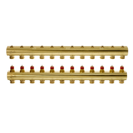 Rozdzielacz 12+12 Danfoss BIV, mosiądz