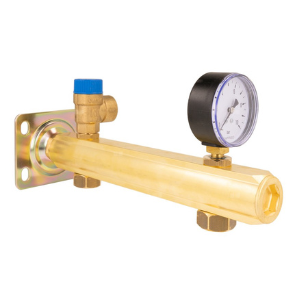 Zespół przyłączeniowy AFRISO BSB 3/4'' GW x GW, max. 6 bar + wskaźnik ciśnienia