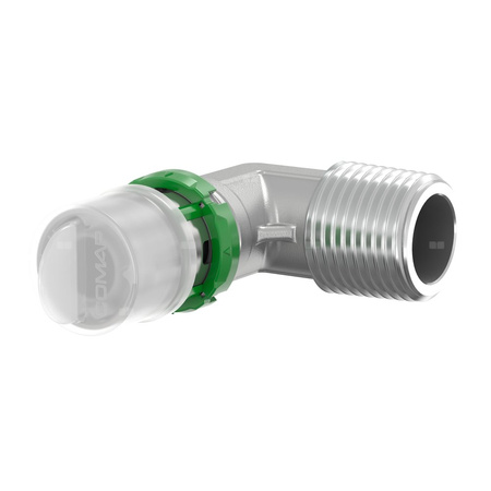 Kolano, końcówka zaprasowywana 90' COMAP MultiSkin Visu-Control, mosiądz, 14x2 x 1/2'' (MZ x GZ)