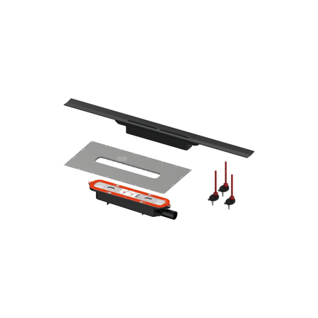 TECEdrianprofile - zestaw odwodnienia prysznicowego z rusztem z czarną powierzchnią
