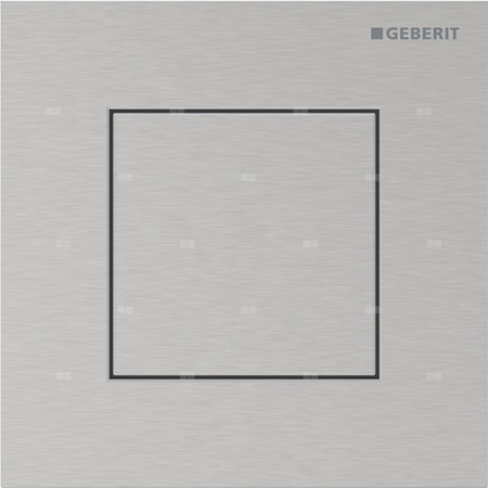 Przycisk uruchamiający Geberit typ 40 do systemu spłukiwania pisuarów z pneumatycznym uruchamianiem spłukiwania, kwadratowy: Szczotkowany, powlekany easy-to-clean