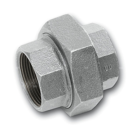 Śrubunek SANHA 340# trzyczęściowy, żeliwo (ocynk galwaniczny/elektrolityczny) (ocynk), 1 1/2'' (GW)