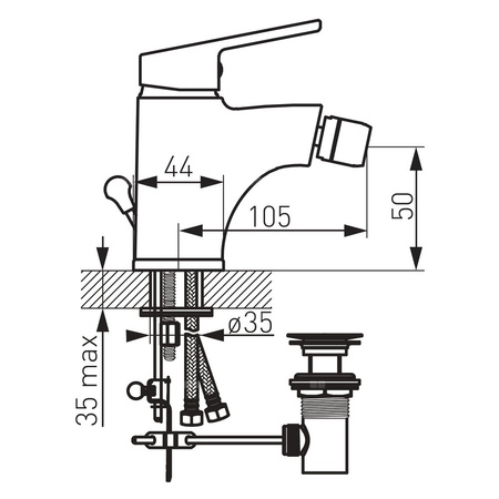 Bateria bidetowa stojąca FERRO SMILE, kolor chrom
