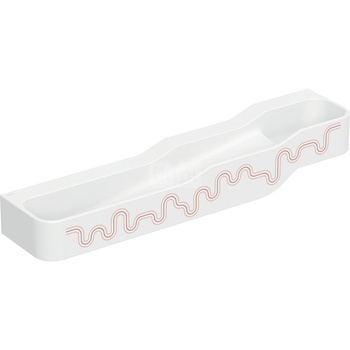 Umywalka GEBERIT Bambini 4-stanowiskowa prostokątna (rynna, elementy dekoracyjne), biała, 1800mm, bez otworu na baterię, bez odpływu przelewowego, półka od ściany