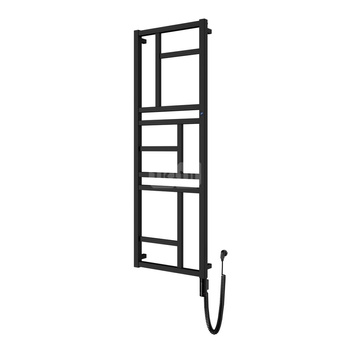 Grzejnik elektryczny (suszarka) INSTAL-PROJEKT Mondrian Electro, wym. 832 (937 z grzałką)/400 mm, kolor czarny mat, moc 300 W