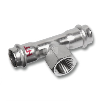 Trójnik SANHA NiroSan Press Industry stal nierdzewna 54 mm x 1/2'' x 54 mm (zw x GW x zw)