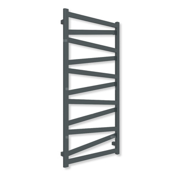 Grzejnik elektryczny TERMA VIPERA 1230 x 600 mm, kolor czarny anodowy, moc 600 W, podłączenie E8, kabel spiralny z wtyczką czarny