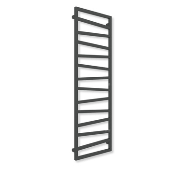 Grzejnik elektryczny TERMA ZIGZAG 1540 x 500 mm, kolor czarny jak kruk soft, moc 600 W, podłączenie E1, kabel prosty bez wtyczki