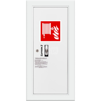 Hydrant DN 25 wnękowy boczny, wąż 30 m, zamek patent, RAL 9003 prawy