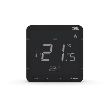 Bezprzewodowy regulator pokojowy zasilany 230V dopuszkowy czarny, model R-8pz PLUS