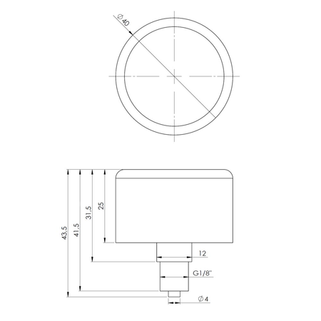 Manometr z rurką Bourdona AFRISO RF standardowy 0/250 bar G1/8B aksjalne fi 40 mm, kl. 1.6%