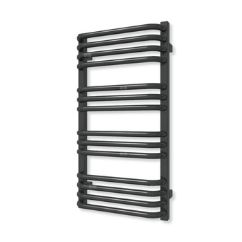 Grzejnik elektryczny TERMA ALEX 760 x 400 mm, kolor czarny jak kruk soft, moc 300 W, podłączenie E1, kabel przyłącze ts1/ss1