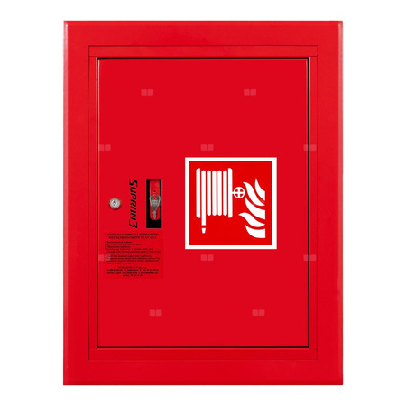 Hydrant DN 52 wnękowy z kołyską, wąż 20 m, zamek patent, RAL 3000