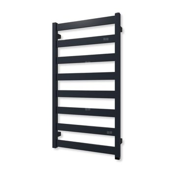 Grzejnik elektryczny TERMA VIVO ONE 910 x 500 mm, kolor granatowy stalowy RAL5011, moc 400 W, podłączenie E1, kabel spiralny z wtyczką szary