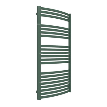 Grzejnik elektryczny TERMA DEXTER 1220 x 600 mm, kolor zielony sosnowy RAL6028, moc 600 W, podłączenie E8, kabel prosty bez wtyczki z maskownicą szary