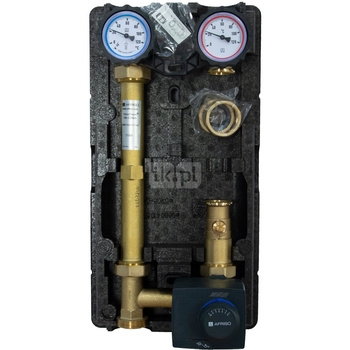 Grupa pompowa AFRISO PrimoTherm 180-2 DN 25 3-WM-SM Vario GZ x GW 1 1/2'' x 1'', z zaworem mieszającym, z izolacją, z siłownikiem arm 343 proclick