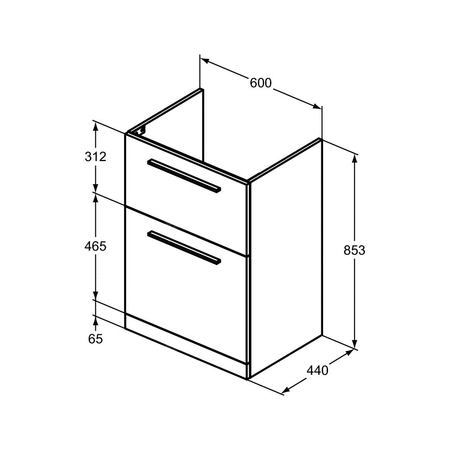 I.LIFE A SZAFKA UNT 2 DRWS 60CM CGRY MTT