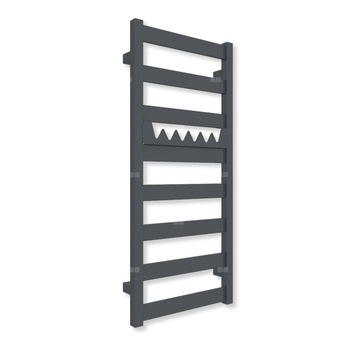 Grzejnik elektryczny TERMA VIVO 910 x 400 mm, kolor szary antracytowy soft, moc 300 W, podłączenie E1, kabel prosty bez wtyczki z maskownicą