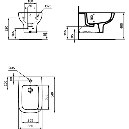 IS I.LIFE A Bidet wiszący OF BXD