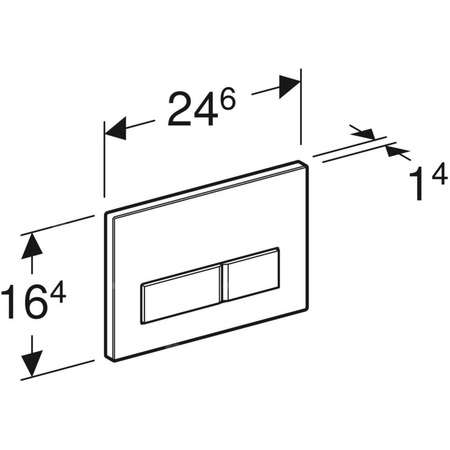 Przycisk uruchamiający Geberit Sigma50, przedni, uniwersalny, prostokątny