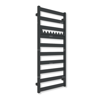 Grzejnik elektryczny TERMA VIVO 1150 x 500 mm, kolor czarny jak kruk mat RAL9005, moc 300 W, podłączenie E8, kabel przyłącze ts1/ss1