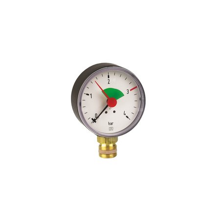 Manometr z rurką Bourdona AFRISO HZ grzewczy 0/4 bar G1/4B ekscentryczne fi 50 mm, kl. 2.5%